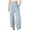 Blue, variant on Girls Causal Elastic Waist Athletic Pants Y2K Baggy Sweatpants with Pockets Solid Color Wide Leg Jogger Pants