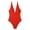Red, variant on Generic Women One Piece Swimsuit Deep V Neck Tummy Control Bathing Suit Solid Color Sexy Swimwear High Cut Low Back Swimsuit