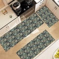 thumbnail image 5 of William Morris Vintage Floral Kitchen Rugs Sets of 3,Boho Non Slip Rubber Kitchen Mats for Floor Farmhouse Washable Kitchen Area Rugs Floor Carpet Runners for Hallway Laundry Room,Dark Green, 5 of 6