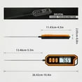 thumbnail image 3 of Digital Meat Thermometer Instant Read | Extra Long 5.3" Stainless Probe | Backlit Display | Fast Accurate Sensor ±0.9°F | Lock Function | Indoor Outdoor Cooking Grill Frying Oil Candy | -58°F-572°F, 3 of 8