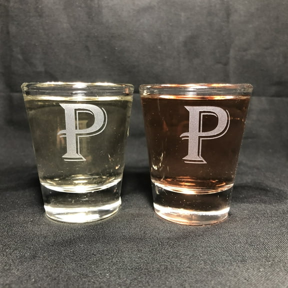 1.5OZ SHOT GLASS SET MONOGRAM P