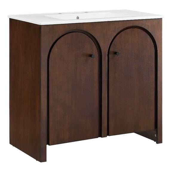 Appia 36" Bathroom Vanity in Walnut White