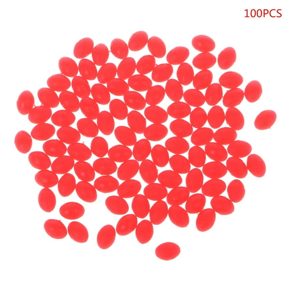 100Pcs Oval Luminous Fishing Lures Fishing Beads Sea Hard Floating Float Tackles
