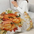 thumbnail image 4 of Fall Thanksgiving Pumpkins Blanket Fleece Throw Blankets 50'' x 60'', Autumn Eucalyptus Leaves Harvest Maple Super Soft Microfiber Warm Plush Cozy Luxury Bed Blankets All Season for Couch/Sofa/Gifts, 4 of 6