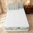 thumbnail image 4 of Erosebridal Cute Blossom Zipper Full Size Comforter Sets with Fitted Sheet and 2 Pillowcases, Garden Flower Zipper Bedding Set, Reversible, Mint Coral, Reversible, 4 of 7