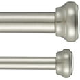 thumbnail image 5 of Modern Double Curtain Rods, Matte Nickel Curtain Rod 36-72 Inch Length Drapery Rods with Simple Decorative End Caps 1 Inch Front and 5/8 Inch Diameter Back Dual Curtain Rod Telescoping Window Rods, 5 of 7