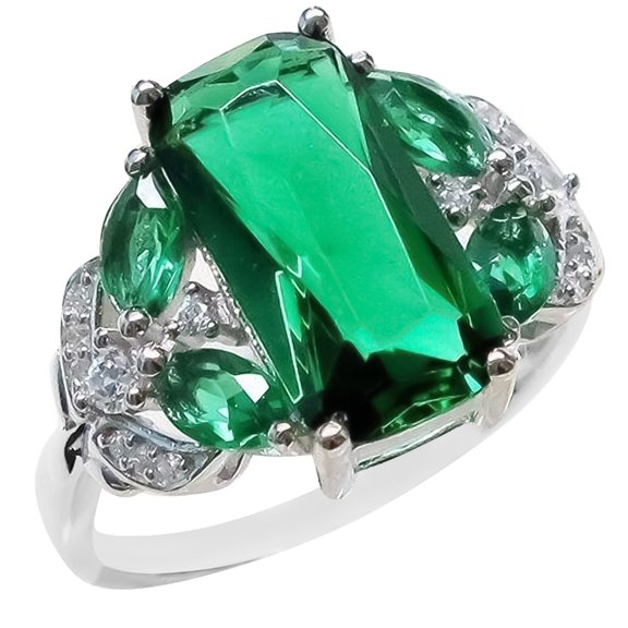 STAOEDU Platinum Plated Crystal Rings, Big Oval Cubic Zirconia Ring, Solitaire Split Shank Rings Birthstone Jewelry Gifts