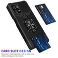 thumbnail image 6 of SaniMore Tri-layer Case for Motorola Moto G Stylus 5G, Rugged PC Back Shockproof TPU Bumper Slide Window 360° Rotating Kickstand Card Slots Magnetic Car Mount Heavy Duty Protective Cover, Black, 6 of 7