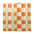thumbnail image 2 of Yayeee Shower Curtain with Hooks 72"x72" Waterproof Fabric Bathroom Hanging Decor, Orange Checkered Pattern, 2 of 5