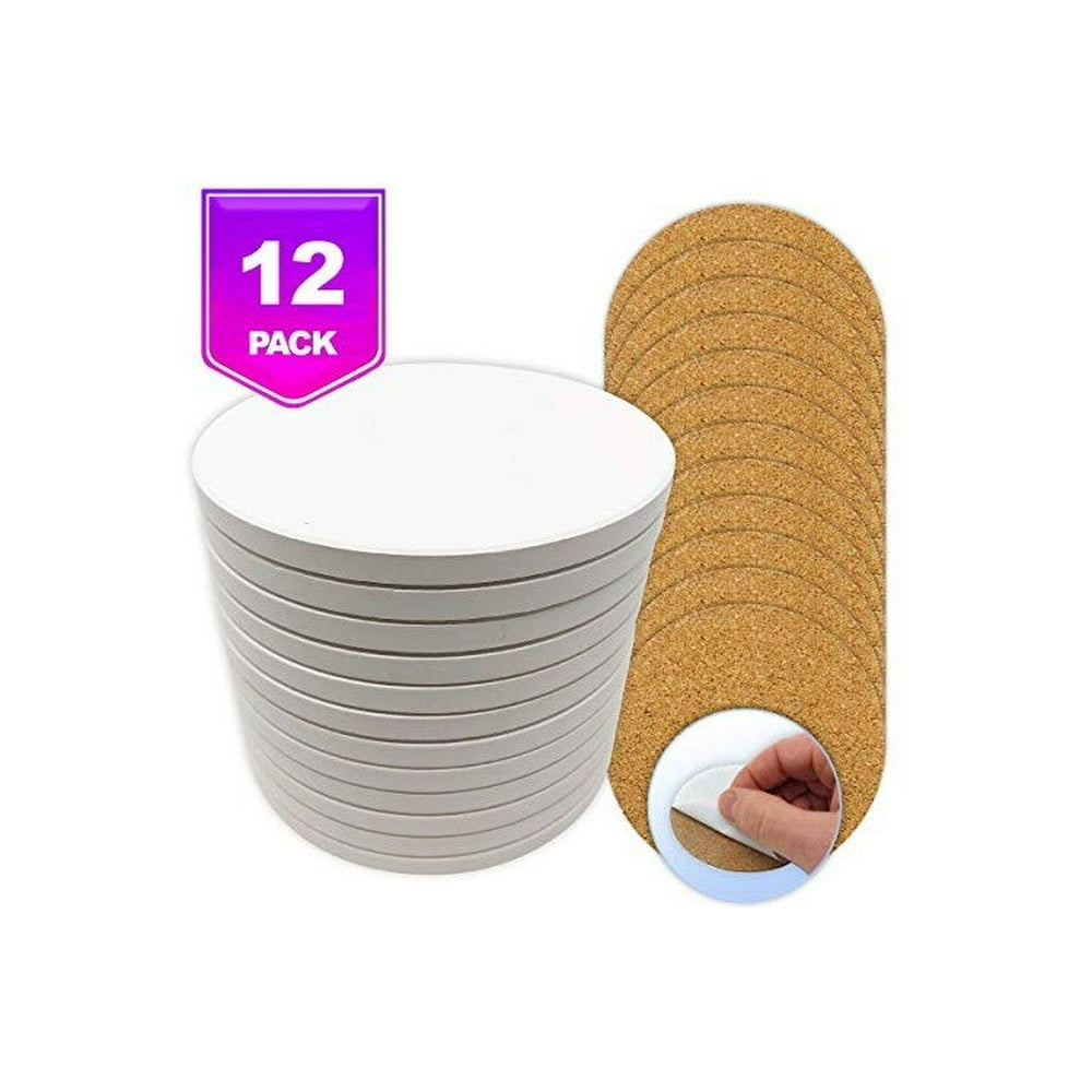 Pixiss Ceramic Tiles for Crafts Coasters,12 Ceramic White Tiles