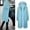 Light Blue, variant on BYHONG Women Autumn Winter Casual Fashion Solid Color Drawstring Hooded Long Zipper Pocket Coat Long Jacket Coat Coat for Women Green M
