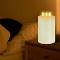 thumbnail image 3 of Boreal Craft Flameless Candles Light Wick Flickering Flameless Candles With Remote & Timer Dimmable Real Wax LED Candles Battery Operated Pillar Candles For Home De Cor Glass Candle Stick Holders Flat, 3 of 5
