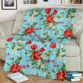 thumbnail image 2 of Summer Floral Pattern Print Design SF011 Fleece Blanket, 2 of 5