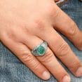 thumbnail image 5 of Gem Stone King 925 Sterling Silver Green Malachite Dad Father's Day Gift Men's Ring (6.00 Cttw, Oval 12X10MM, Available 7,8,9,10,11,12,13), 5 of 5