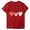 Red, variant on Plus Size Tops for Women under $5 Valentine's Day Round Neck Short Sleeved Printed Top Red 2XL