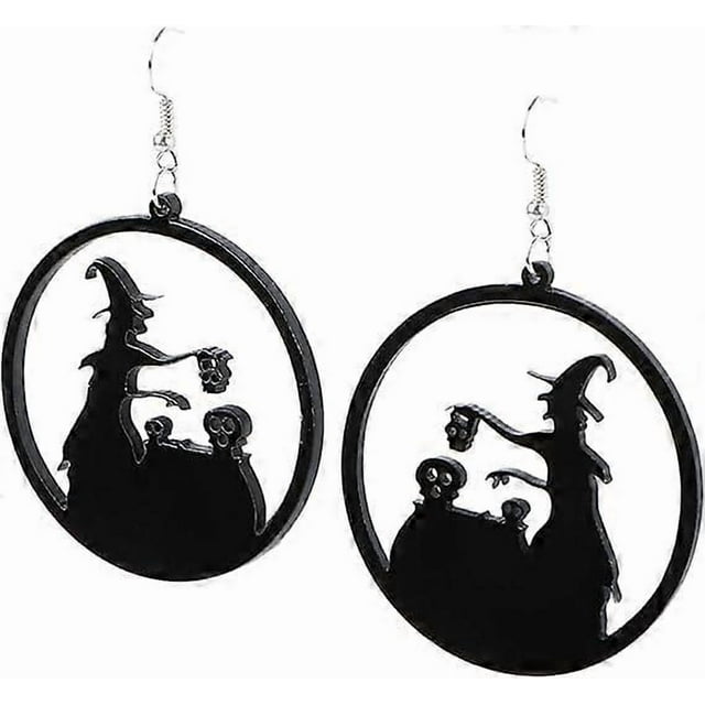 Halloween Earrings for Women Halloween Hoop Earrings Ghost Hand Dark Gothic Acrylic Dangle Earrings Creepy Halloween Drop Earrings for Women Halloween