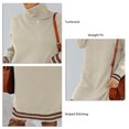 thumbnail image 4 of Vestido De Suéter De Cuello Alto, Agradable A La Piel, Suave, Cómodo, Con Costuras A Rayas, Suelto, Informal, De Manga Larga, Para Trabajo De Oficina ANGGREK Otros, 4 of 6