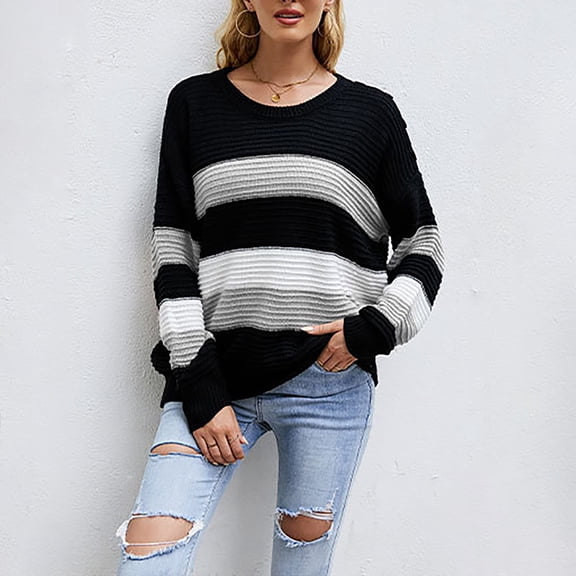 Vedolay Cropped Sweater Womens Crewneck Oversized Pullover 2023 Fall Cable Knit Long Sleeve Sweaters,Gray M