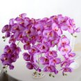 thumbnail image 3 of Farfi 1Pc Artificial Flower Butterfly Orchid Garden DIY Wedding Party Desktop Decor (Dark Purple), 3 of 13