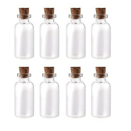 Package of 24 Small Mini Glass Jars with Cork Stoppers - Size: 1-1/2