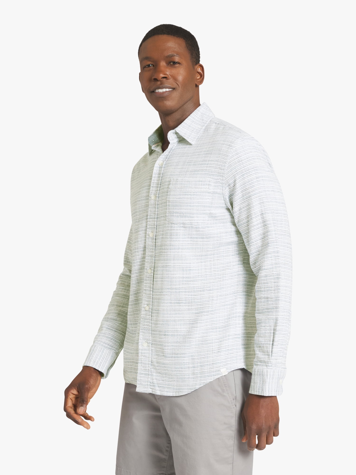 Chaps Men's & Big Men's Long Sleeve Texured Woven Shirt, Sizes S-3XL