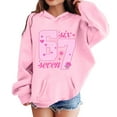thumbnail image 2 of 67 Niños con capucha Niñas 6 7 Meme Sudadera cómoda manga larga Suéteres divertidos 6 7 Número impreso Novedad manga larga con capucha Suéter de moda cómodo once once hoodie (Rosa rosa,11-12 años), 2 of 4