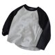 thumbnail image 1 of Camisa de manga larga para niños Camisa de manga larga para niños con costuras en bloques de color suave y cómoda Gris 130, 1 of 5