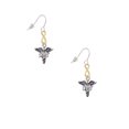 thumbnail image 2 of Delight Jewelry Silvertone Caduceus - DPT Gold Tone Infinity French Earrings, 2 of 4