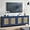 Blue, variant on JYED Mid Century Modern TV Stand for TVs up to 75", 69.5" W Blue Entertainment Center with 4 Gold Metal Mesh Doors - Wood Grain MDF TV Console, Media Storage
