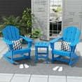 thumbnail image 3 of Polytrends  Laguna Hdpe All Weather Outdoor Patio Rocking Chairs With Side Table (3-Piece Set) Pacific Blue, 3 of 5