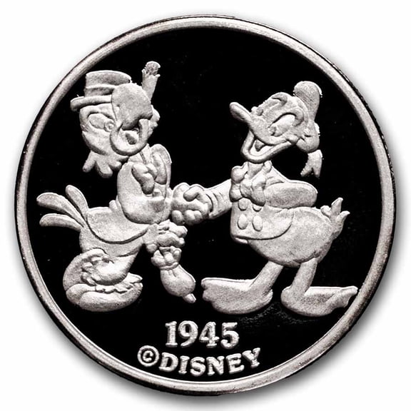 1990 1 oz Silver - Donald Duck - Personality Plus w/Box & COA