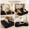 thumbnail image 5 of Vcatnet 105" Modular Sectional Sofa Couch L Shaped Plush Corduroy Cloud Couch Modern Minimalist Couch with Chaise and Deep Seat for Living Room, Black, 5 of 10