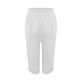 thumbnail image 4 of Jxximdong Capris Pants for Women, Fashionable and Casual Summer Elastic High Waist Solid Color Cotton and Linen Loose Trousers, White Women's Cropped Pants, 4 of 5