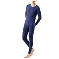 thumbnail image 2 of Yusimy Men's Solid Color 2-Piece Double-Sided Velvet Base Layer Set Stretchy Striped Long Sleeve Crew Neck Warm Thick, 2 of 6