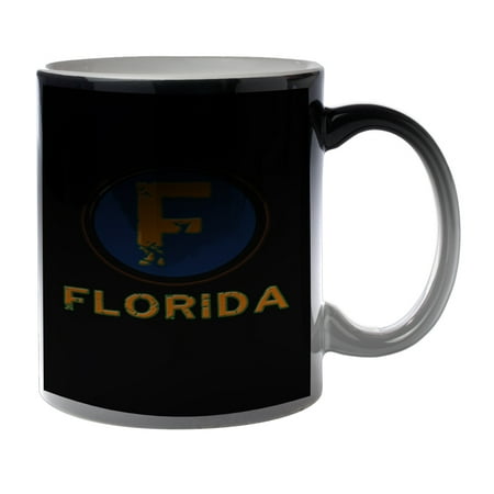 

KuzmarK Black Heat Morph Color Changing Coffee Cup Mug 11 Ounce - Florida Orange