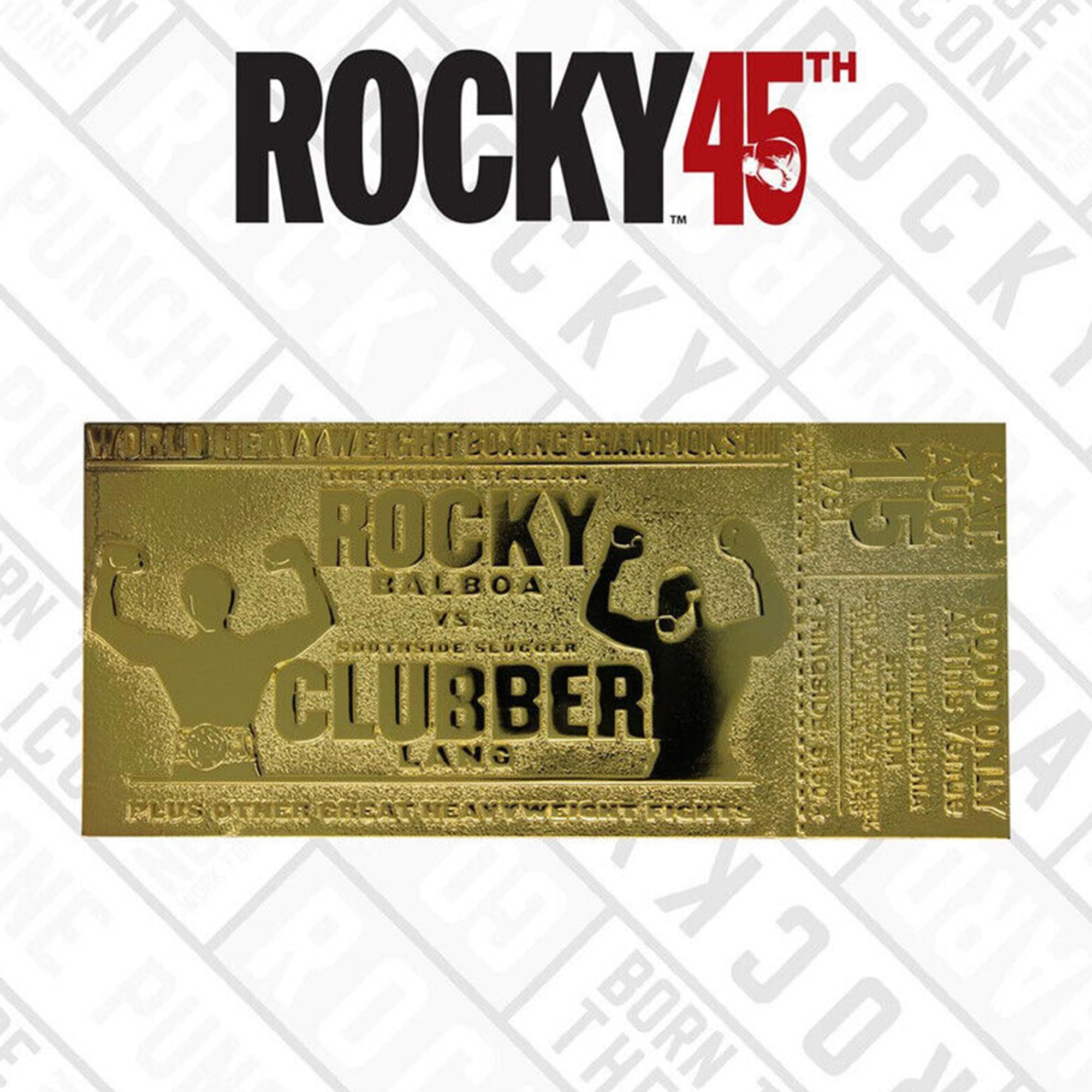 Rocky III Fight Ticket Limited Edition Embossed 24K Gold-Plated Metal Replica