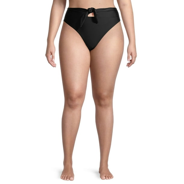 XOXO Women's Plus High-Waist Bikini Swimsuit Bottoms with Sash - Walmart.com
