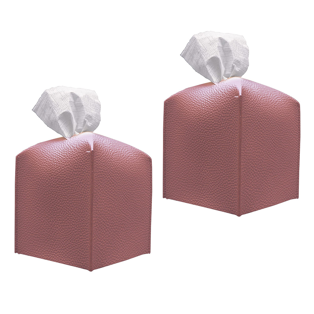 Tissue Box Cover, Modern PU Leather Square Tissue Box Holder