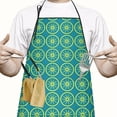 thumbnail image 2 of Yellow Lemon Fruit Slices Blue Pattern Apron-Garden Aprons for Women with Pockets-Cotton Linen Waterproof Kitchen Cooking Gardening Aprons Adjustable for Kitchen,Cooking,BBQ and Salon 33x27 Inch, 2 of 7