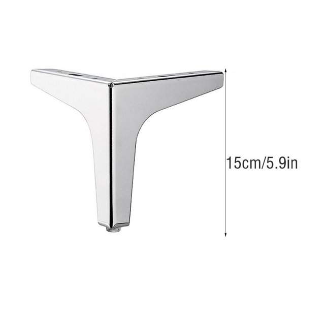 4 Pieces Furniture Feet Sofa Foot Components Supporting Fittings Modified Component Cabinet Desk Support Legs Replacement Silver 15cm