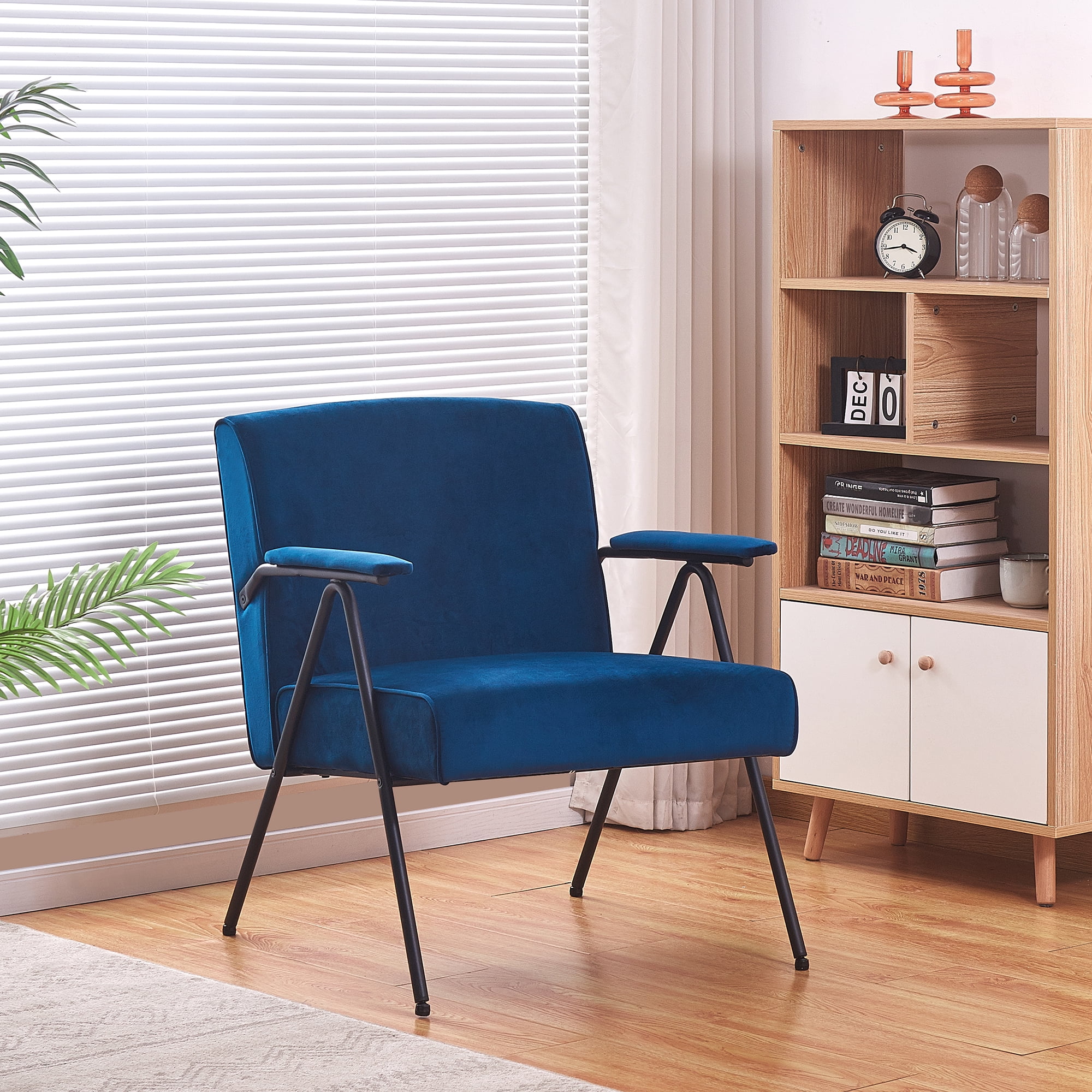 Yardi Yard Accent Arm Chairs for Bedroom, Comfy Reading Chair Upholstered Single Sofa Blue Yardi Yard Accent Arm Chairs for Bedroom, Comfy Reading Chair Upholstered Single Sofa Blue