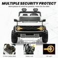 thumbnail image 6 of iYofe 24V 2 Seater Ride on Cars, Licensed Ford Bronco Raptor Powered Ride on Toys with Remote Control, 4 Wheels Spring Suspension, Bluetooth, LED Light, Electric Cars for Kids Ages 3-8 Gifts, White, 6 of 9
