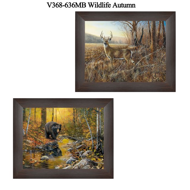 "Sauvage Automne" Collection par Jim Hansen, Art Mural Imprimé, Prêt à Accrocher Affiche Encadrée, Cadre Brun