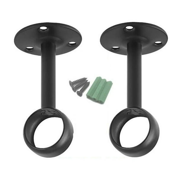 Soportes para barra de cortina de alta resistencia, fácil instalación para un diámetro máximo de barra de 2,5 cm, elegantes soportes para barra de cortina de alta resistencia de color negro,