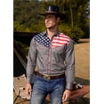 thumbnail image 4 of COOFANDY Men's American Flag Button Down Shirt Patriotic USA Shirt Charcoal, 4 of 6