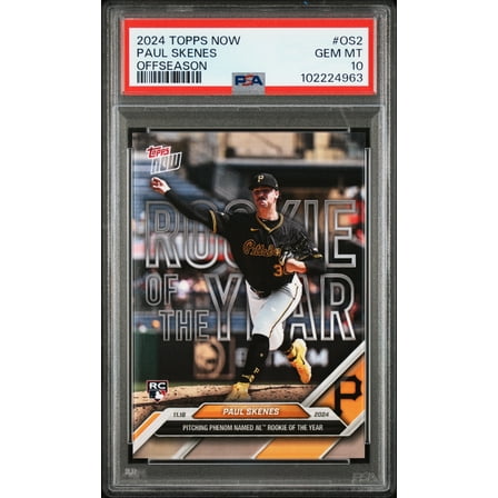 Paul Skenes 2024 Topps Now Rookie of the Year Baseball Rookie Card #OS2 Graded PSA 10