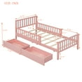 thumbnail image 5 of Twin Size Wood Platform Bed with Guardrails & 2 Storage Drawers, Space-Saving Kids/Teens Bed, Sturdy Pinewood Frame, 5 of 7