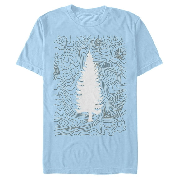 Men's Lost Gods Pine Tree Ring Confetti  Graphic Tee Light Blue X Large