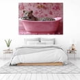 thumbnail image 6 of Mudket Leopard in Pink Bathtub with Floral Wallpaper Canvas Wall Art, Cute Bathroom Glam Wall Decor Pictures Waterproof Print for Bathroom Girls Bedroom Home Decor , Framed Ready to Hang - 12"L x 8"W, 6 of 9