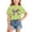 Light Green, variant on Girls Leopard Print Bow Graphic T-Shirt, Kids Short Sleeve Crew Neck Tee, Cute Cartoon Printed Casual Summer Top for School Daily Wear(Black,4-6 Years)